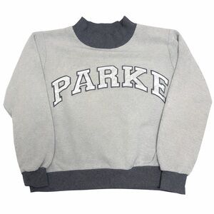 Parke Gray and White Inside Out Mockneck Sweatshirt S/M